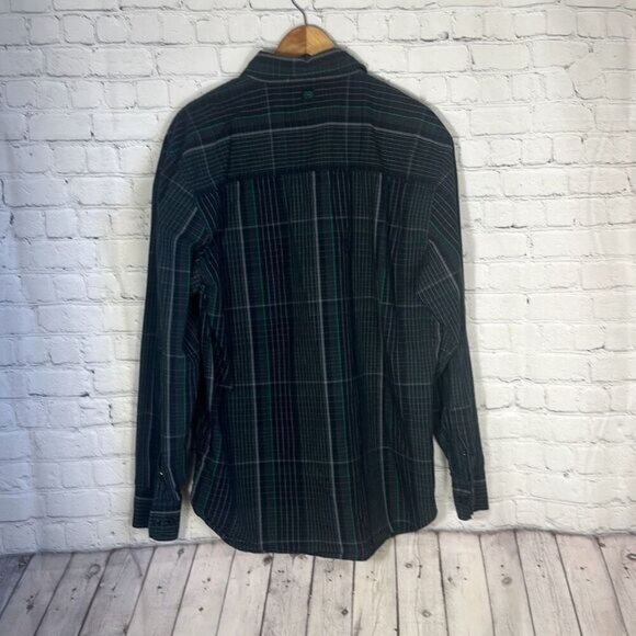 Ecko Unitd Mens L Large Shirt Button Front Plaid Green  Black Cotton Classic - Picture 4 of 6